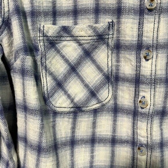 BDG Urban Outfitters Blue & White Plaid Flannel Button-Up Shirt - Medium - Picture 14 of 14